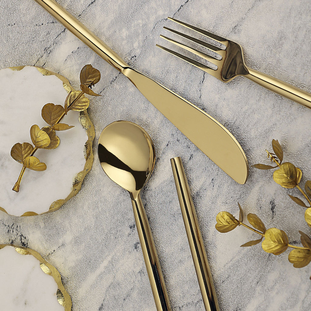 Nucleus Flatware Set — Gold