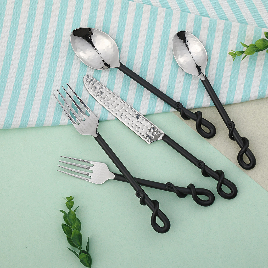 Charcoal Helix Flatware Set