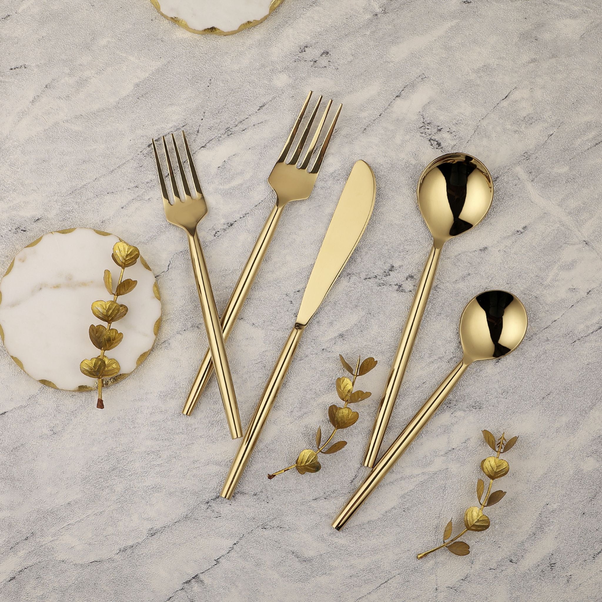 Gold Flatware set of 5 / 20 Pcs