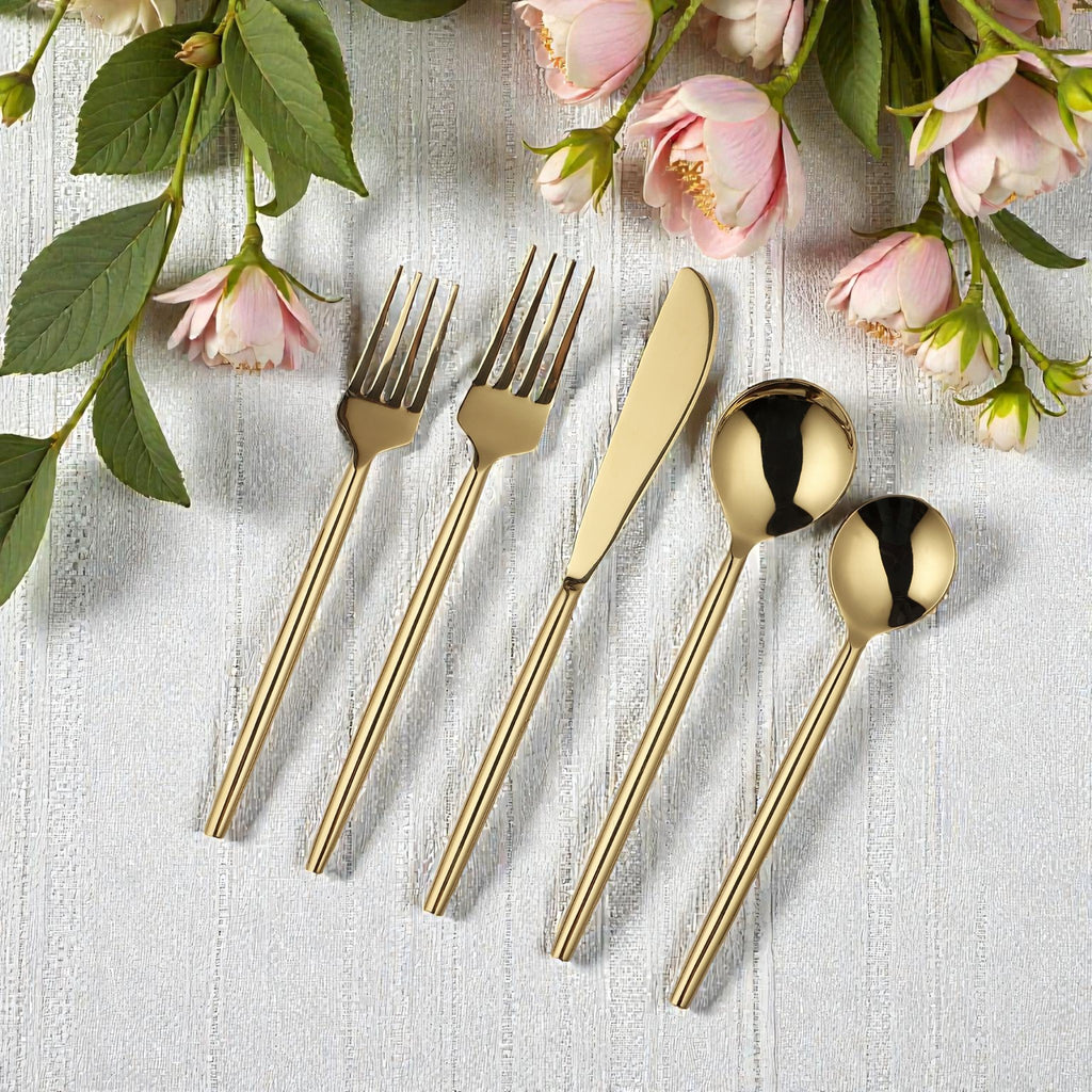 Nucleus Flatware Set — Gold