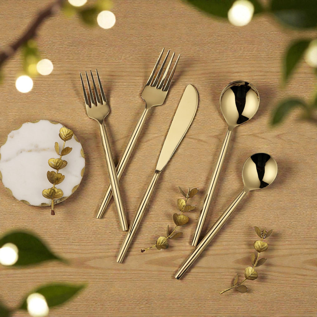 Nucleus Flatware Set — Gold