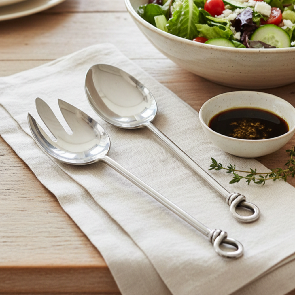 Love Knot Salad Server Set - Set of 2 Mirror Polished
