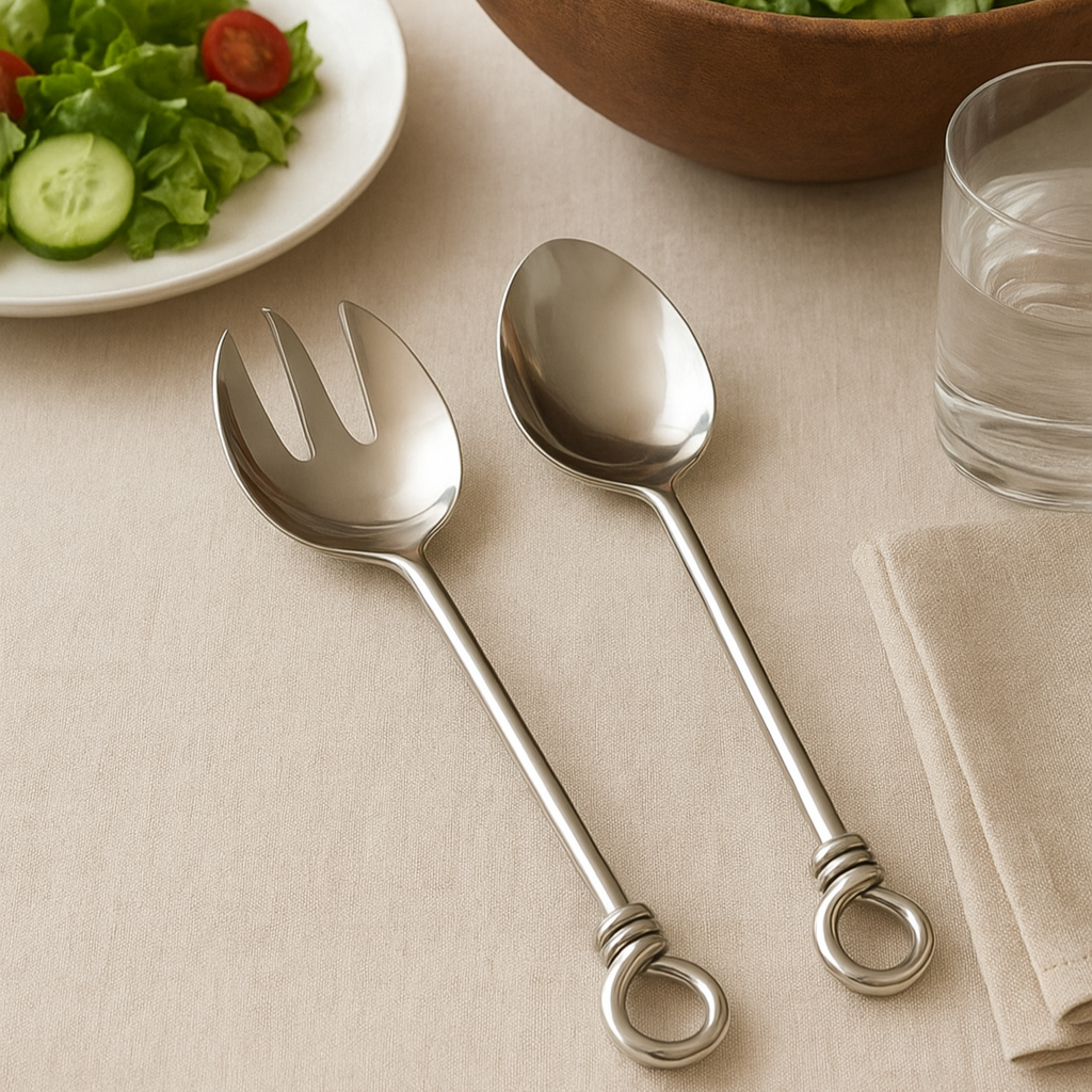 Love Knot Salad Server Set - Set of 2 Mirror Polished