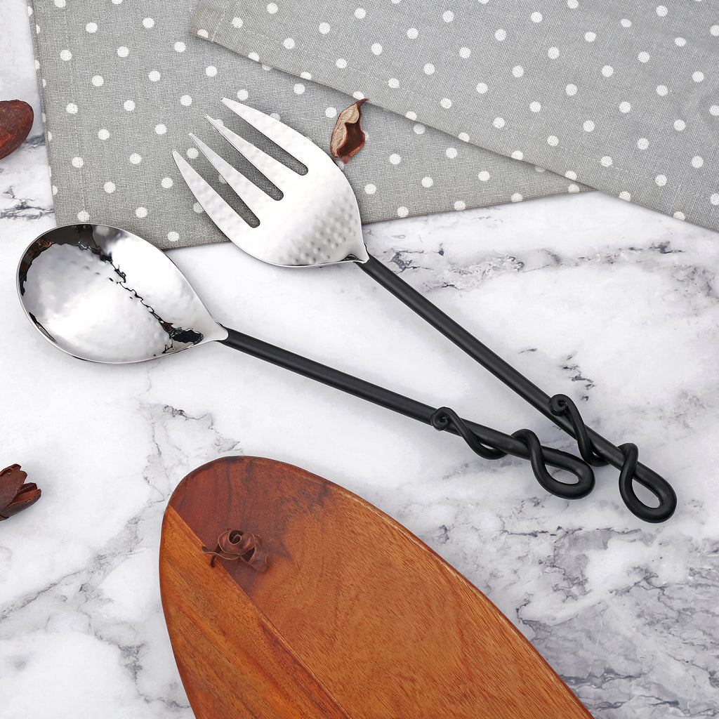 Charcoal Helix Salad Server Set - Set of 2 Pieces