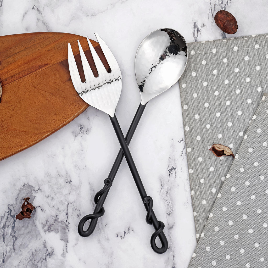 Charcoal Helix Salad Server Set - Set of 2 Pieces